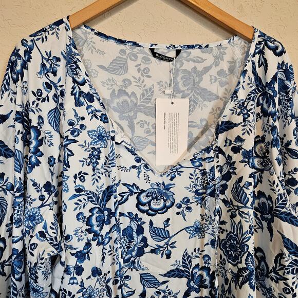 Bloomchic Floral Tunic Top Blouse 3/4 Sleeves Plus Size 22 24 Boho Casual Spring - Picture 3 of 9